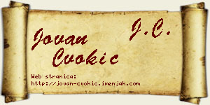 Jovan Čvokić vizit kartica